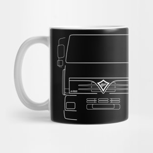 Classic Foden Alpha 3000 lorry white outline graphic Mug